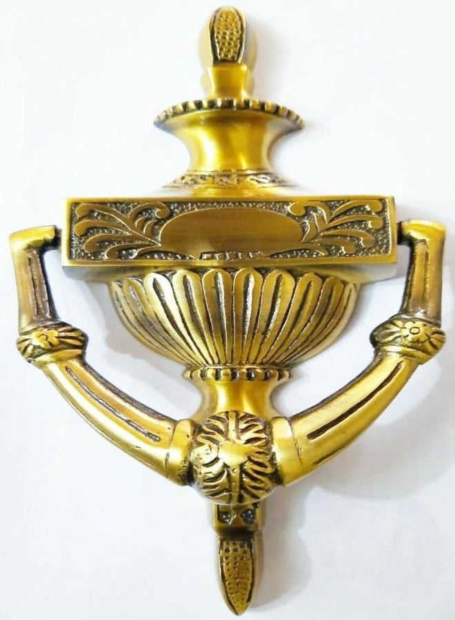 BRASS INDIA براس إنديا - مطرقة باب عتيقة فاخرة من النحاس الأصفر 7 بوصات × 4 بوصات | مصنوعة بالكامل من النحاس الأصفر | رقم الموديل: 961 | - Image 1
